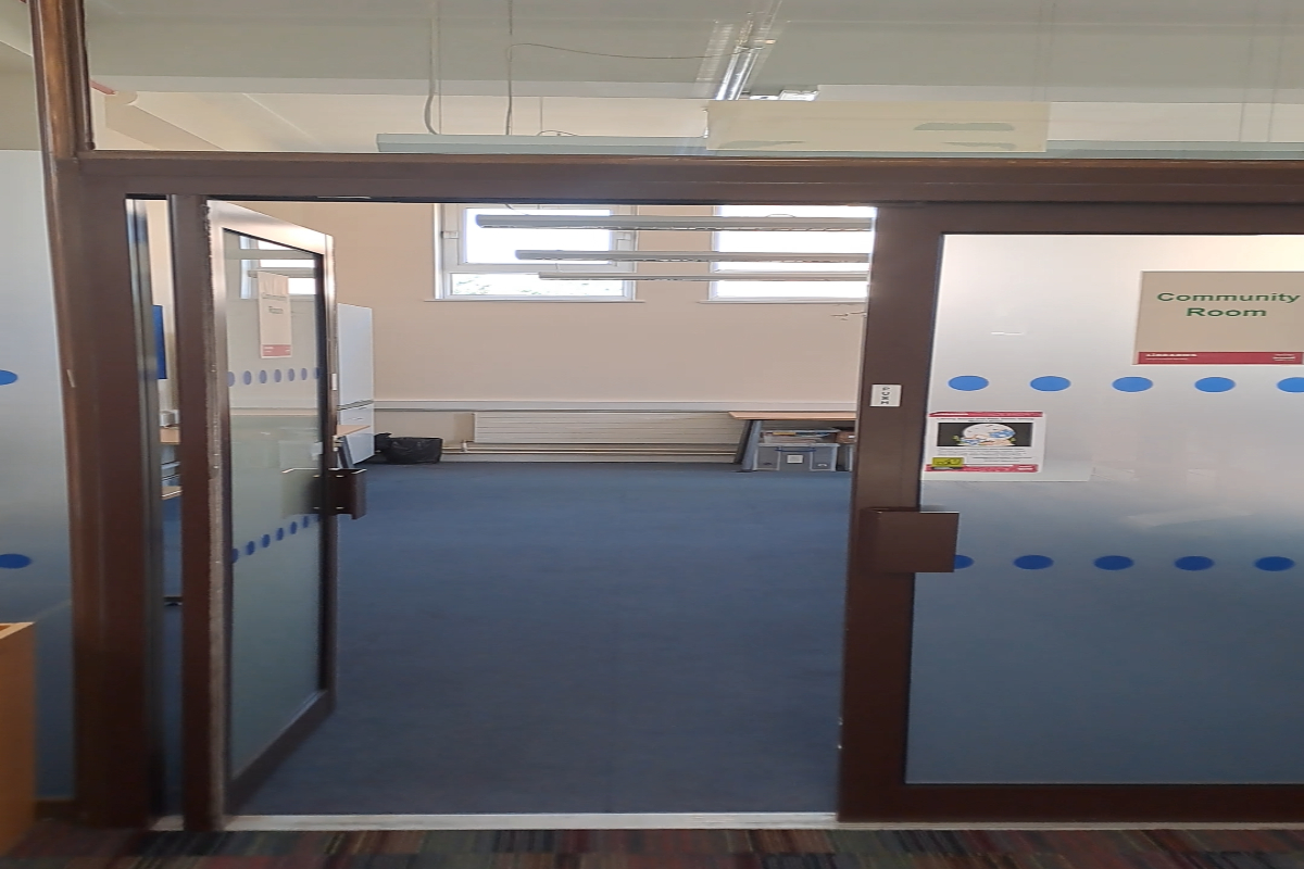 Inside Manor Library large meeting room