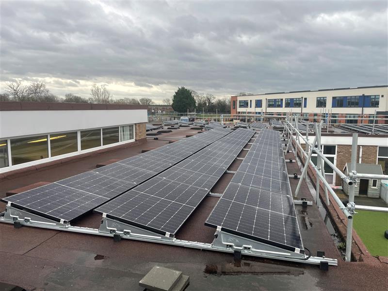 solar panels on a roof