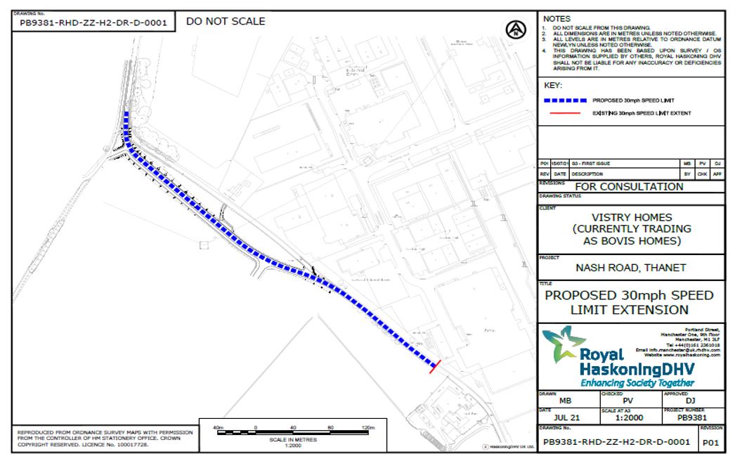 8 July 2022 Nash Road, Margate in speed limit order