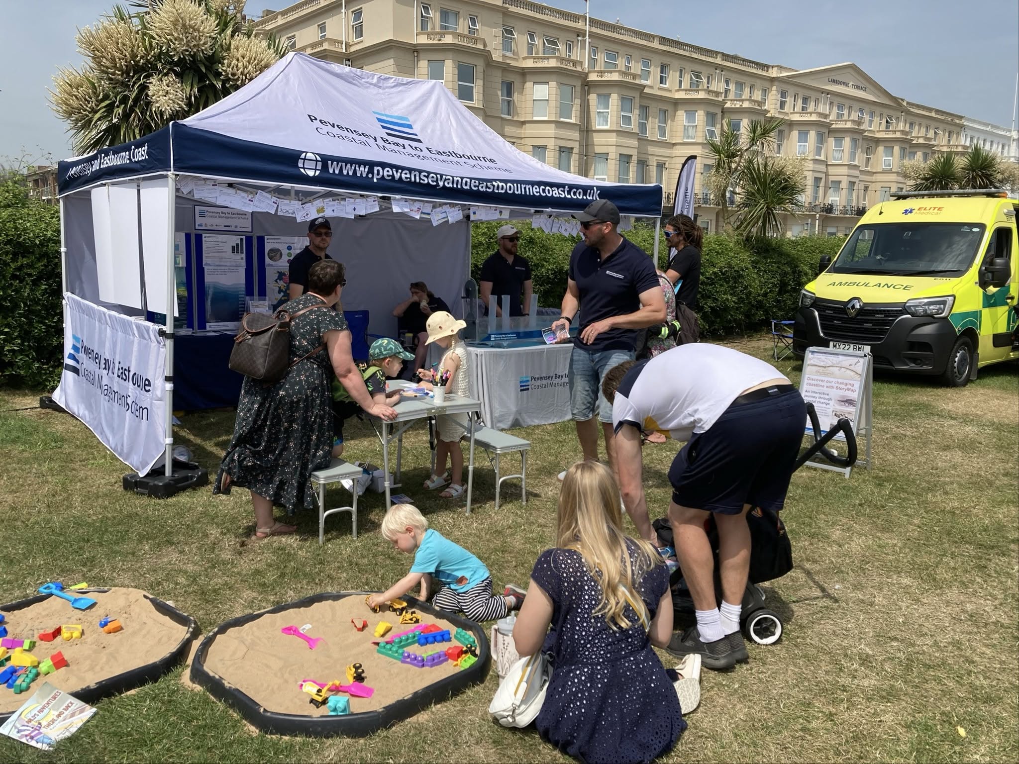 Some of the team at the 999 event in Eastbourne, with activities for the family