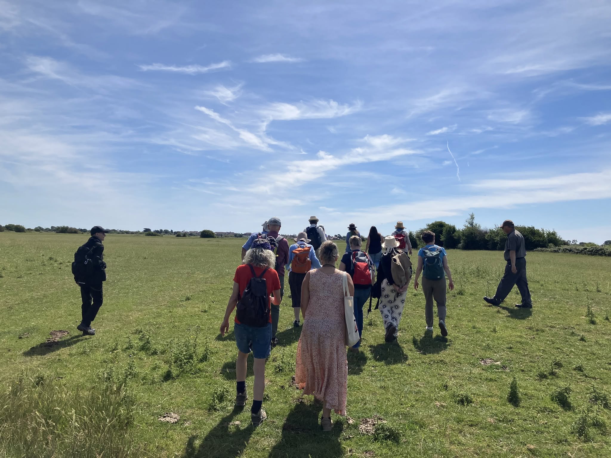 Walkers at the Watercycle event, on Pevensey Levels