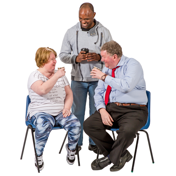 A group of people sitting in chairs