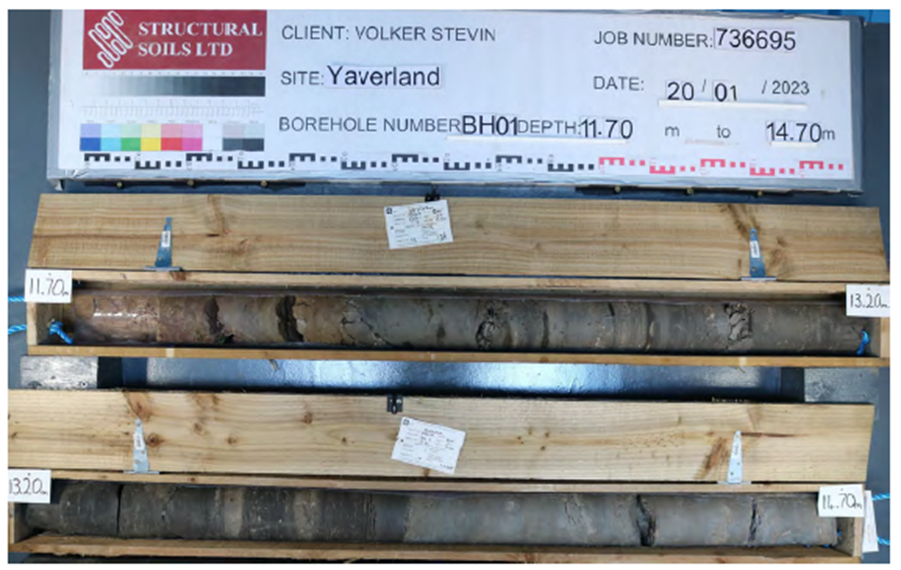 Image of borehole extracted from Yaverland Site