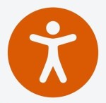 Photo of the ReachDeck launchpad logo - orange circle with a white stick man in the middle