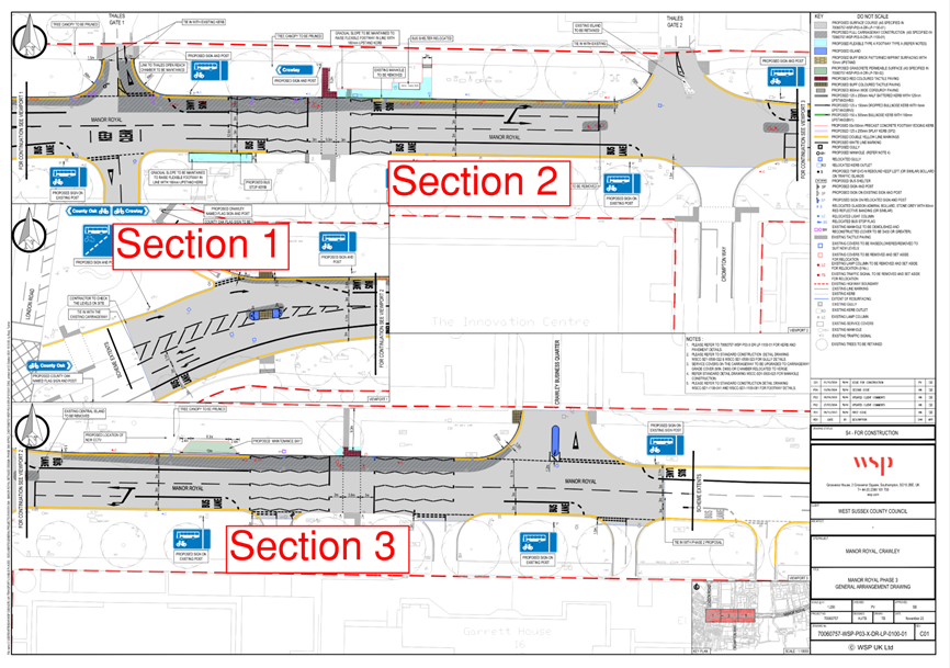 Map of propsed changes in sections 1, 2 and 3.