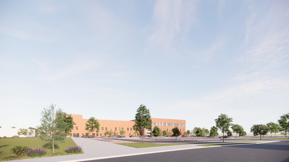 An image of an alternative view of the new hospital building