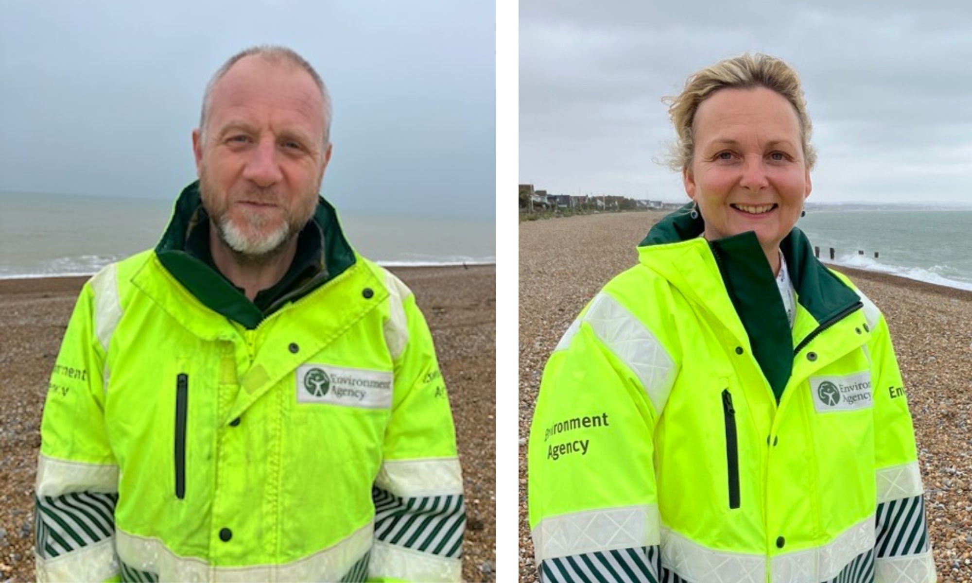 The two Pevensey beach managers: Paul Levitt and Amber Carr.