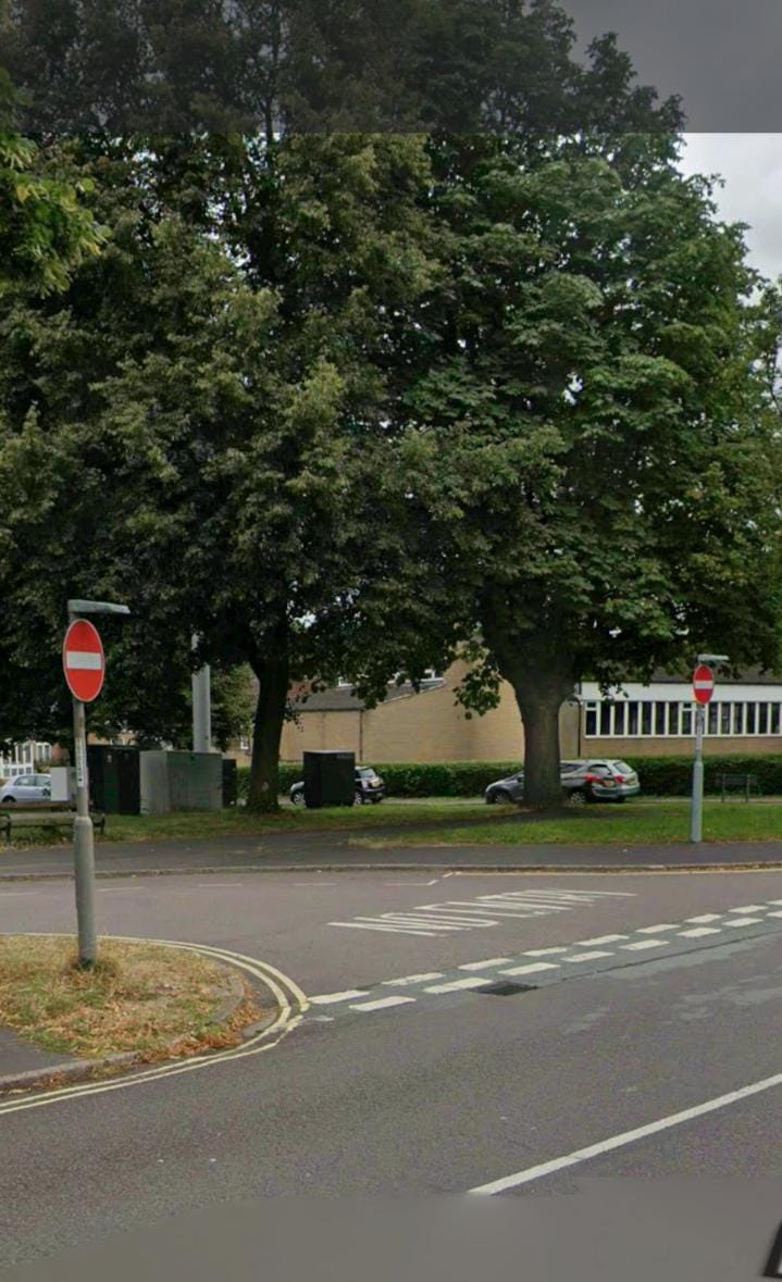 Photograph of two No entry signs at Prince Charles Avenue in Mackworth