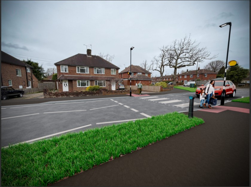 Highlands Road, Horsham, Artists impression of proposed improvements