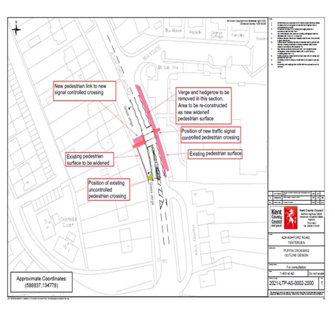 Scheme plan for A28 Ashford Road