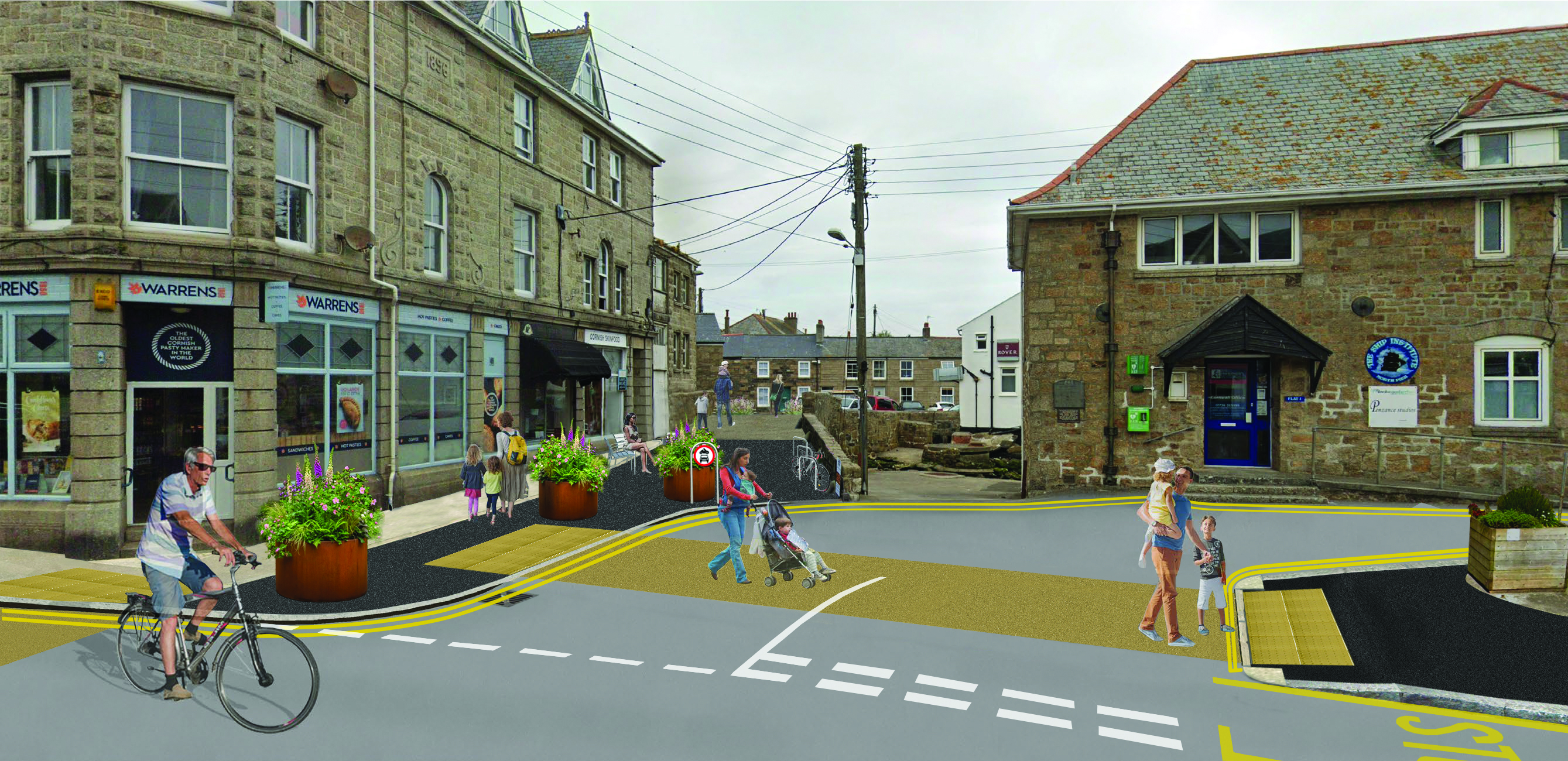 Artist impression of what the Old Bridge would look like from the southern side