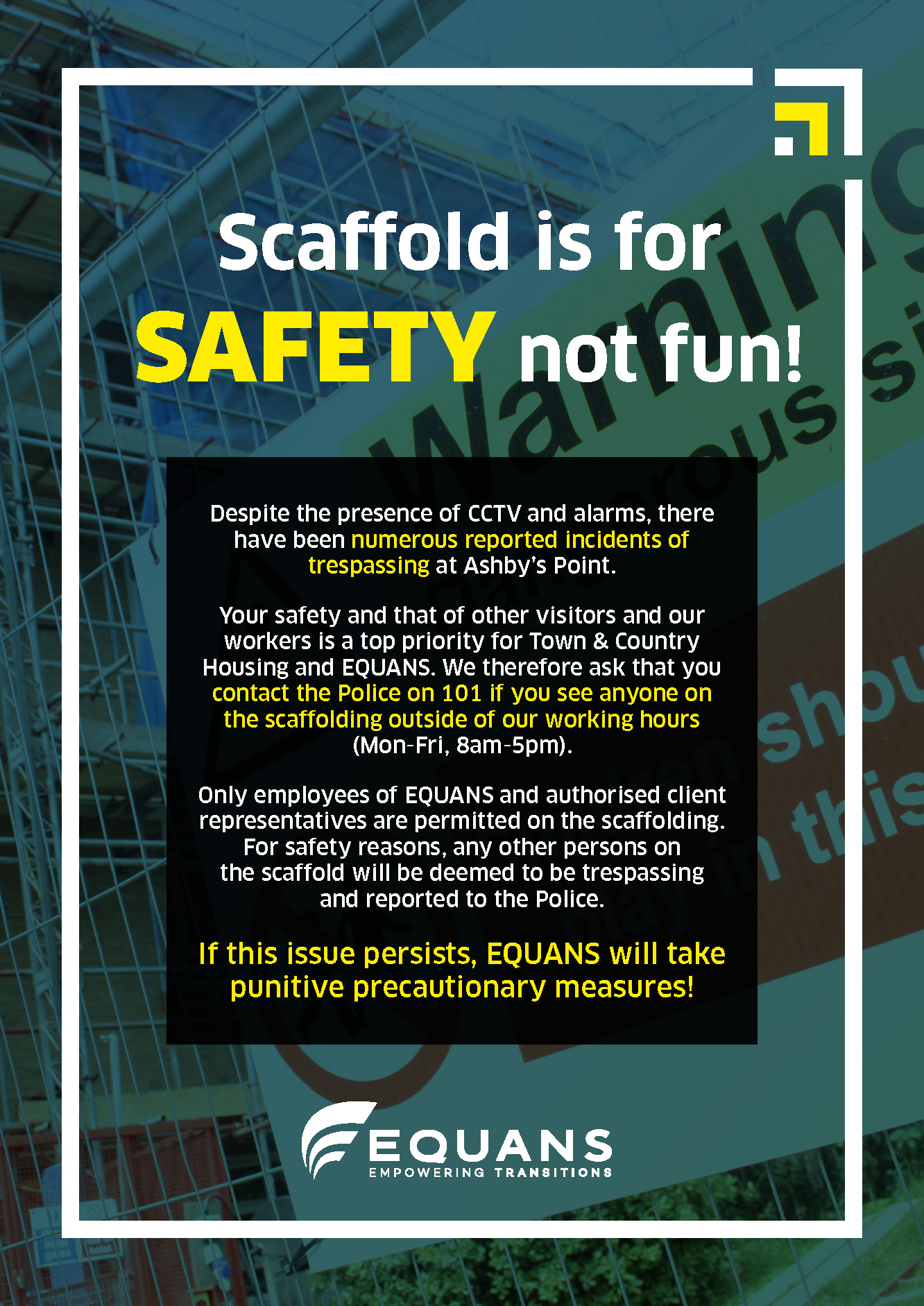 Scaffold Safety IMPORTANT please read! Ashby's Point Town and