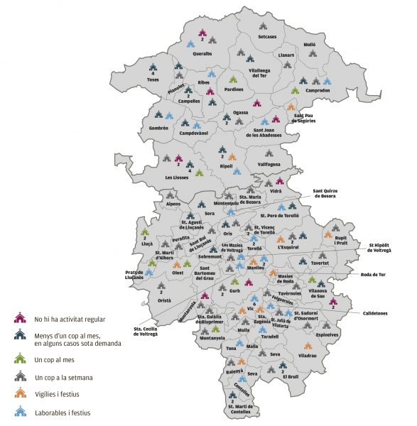 Freqüència de misses als municipis d'Osona i el Ripollès / Neus Páez