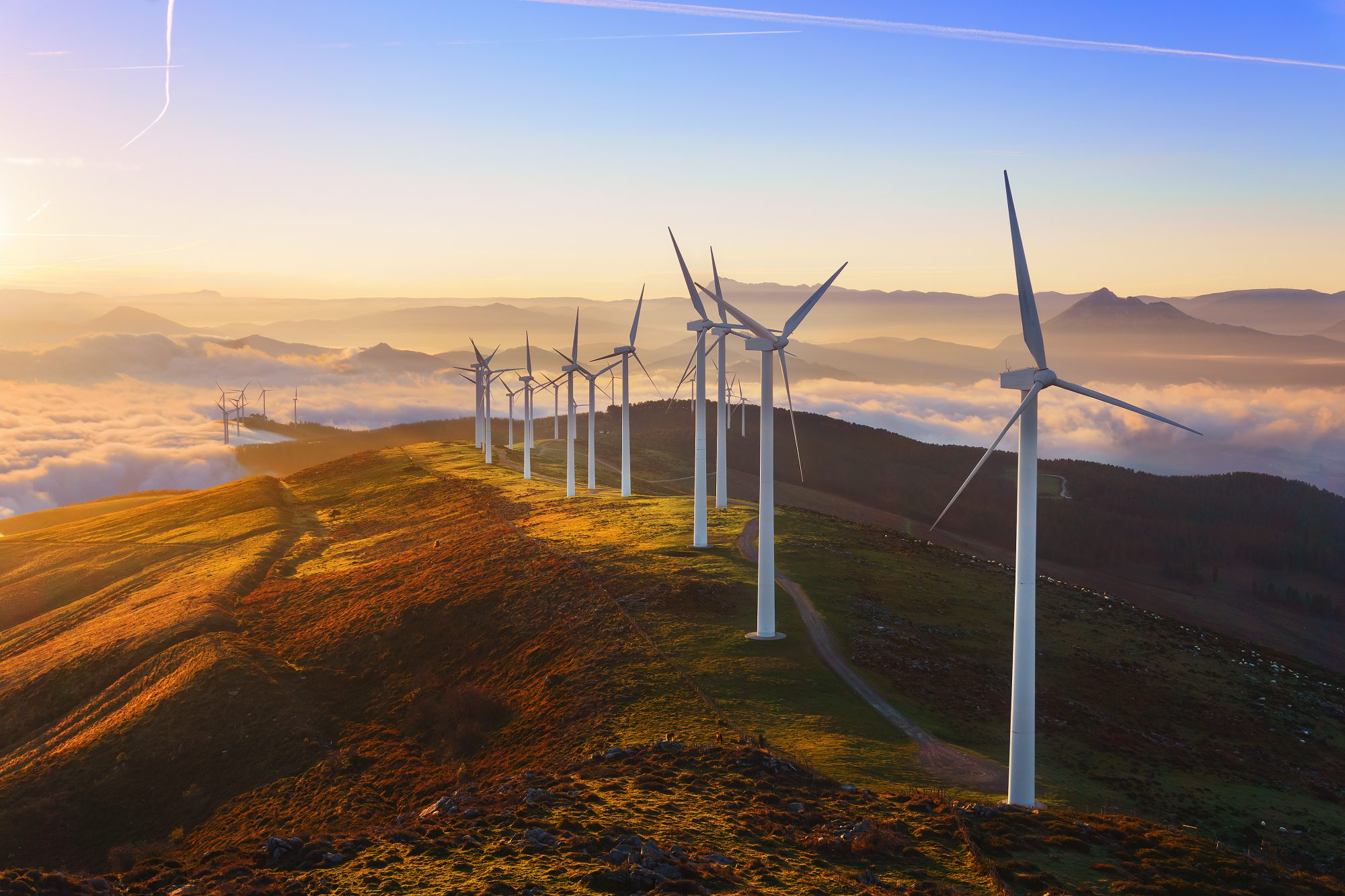 Wind turbine landscape image