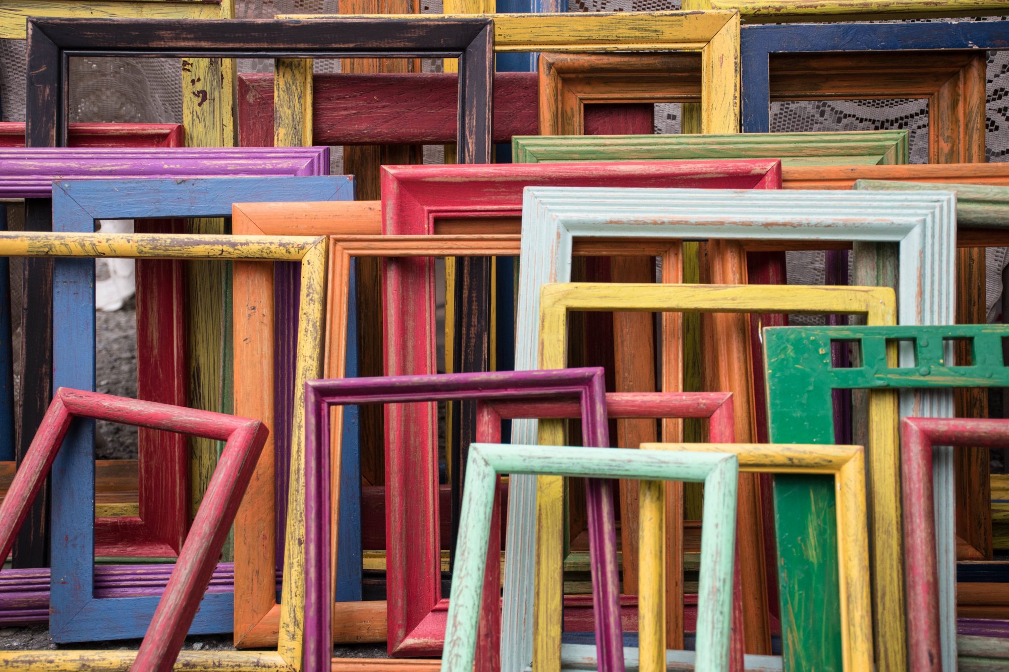 Mixed colour photo frames banner image for framing and feedback