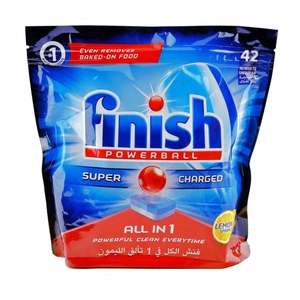 Finish Lemon Sparkle Powerball Dishwasher Detergent All in One Max Tablets for Powerful Clean Everytime 42s Finish Lemon Sparkle Powerball Dishwasher Detergent All in One Max Tablets for Powerful Clean Everytime 42s