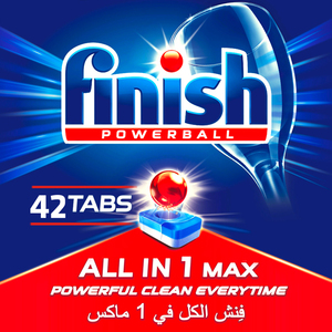 Finish Regular Powerball Dishwasher Detergent All in One Max Tablets for Powerful Clean Everytime 42s Finish Regular Powerball Dishwasher Detergent All in One Max Tablets for Powerful Clean Everytime 42s