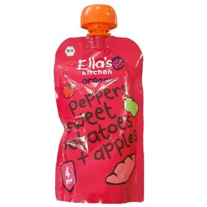 Ella's Kitchen Peppers Sweet Potatoes + Apples Baby Food- Organic (4+ Months) 120g Ella's Kitchen Peppers Sweet Potatoes + Apples Baby Food- Organic (4+ Months) 120g