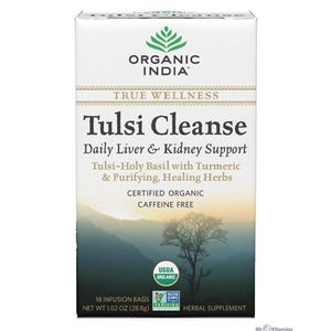 Organic India Wellness Tulsi Cleanse Herbal Tea Bags For Daily Liver & Kidney Support Caffeine Free 18 pcs Organic India Wellness Tulsi Cleanse Herbal Tea Bags For Daily Liver & Kidney Support Caffeine Free 18 pcs