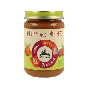 Alce Nero Organic Plum & Apple Baby Puree (4-6 Months) Gluten Free Aroma Free 140g Alce Nero Organic Plum & Apple Baby Puree (4-6 Months) Gluten Free Aroma Free 140g