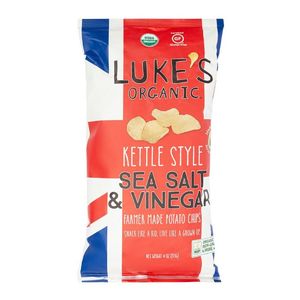 Luke's Organic Kettle Style Potato Chips Sea Salt & Vinegar Flavor Gmo Free Gluten Free Vegan 113g Luke's Organic Kettle Style Potato Chips Sea Salt & Vinegar Flavor Gmo Free Gluten Free Vegan 113g