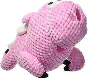 Godog Checkers Flying Pig With Chew Guard Technology Durable Plush Squeaker Dog Toy Pink Mini 1pc Godog Checkers Flying Pig With Chew Guard Technology Durable Plush Squeaker Dog Toy Pink Mini 1pc