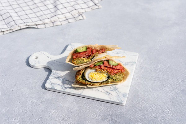 Falafel with Boiled Egg Sandwich