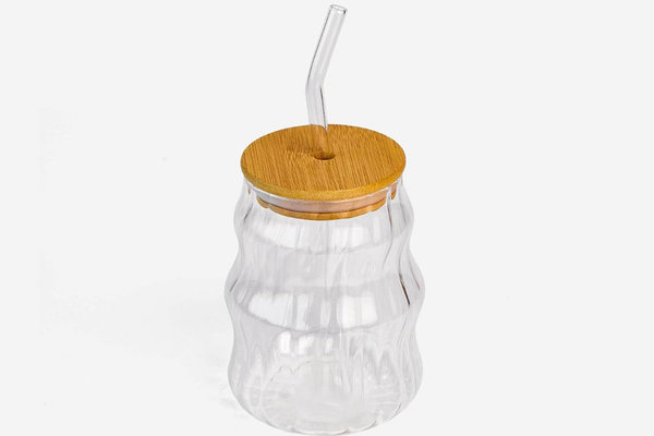 Striped Glass Jar