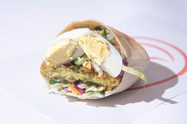 Falafel with Eggs Sandwich