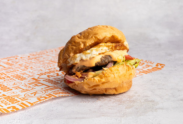 Burger with Egg & Cheese Sandwich