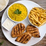 دجاج فيليه مشوى، 2 طبق جانبي  دجاج تكا restaurant 