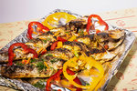 Grilled Sea Bass with Oil & Lemon  ذا برميم سي فود اند بيف restaurant 