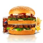 دبل هاردي لحم  كومبو  - حجم كبير  هارديز restaurant 