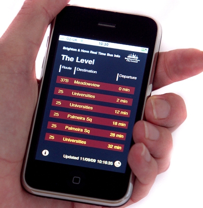 Brighton's real-time bus information iPhone app