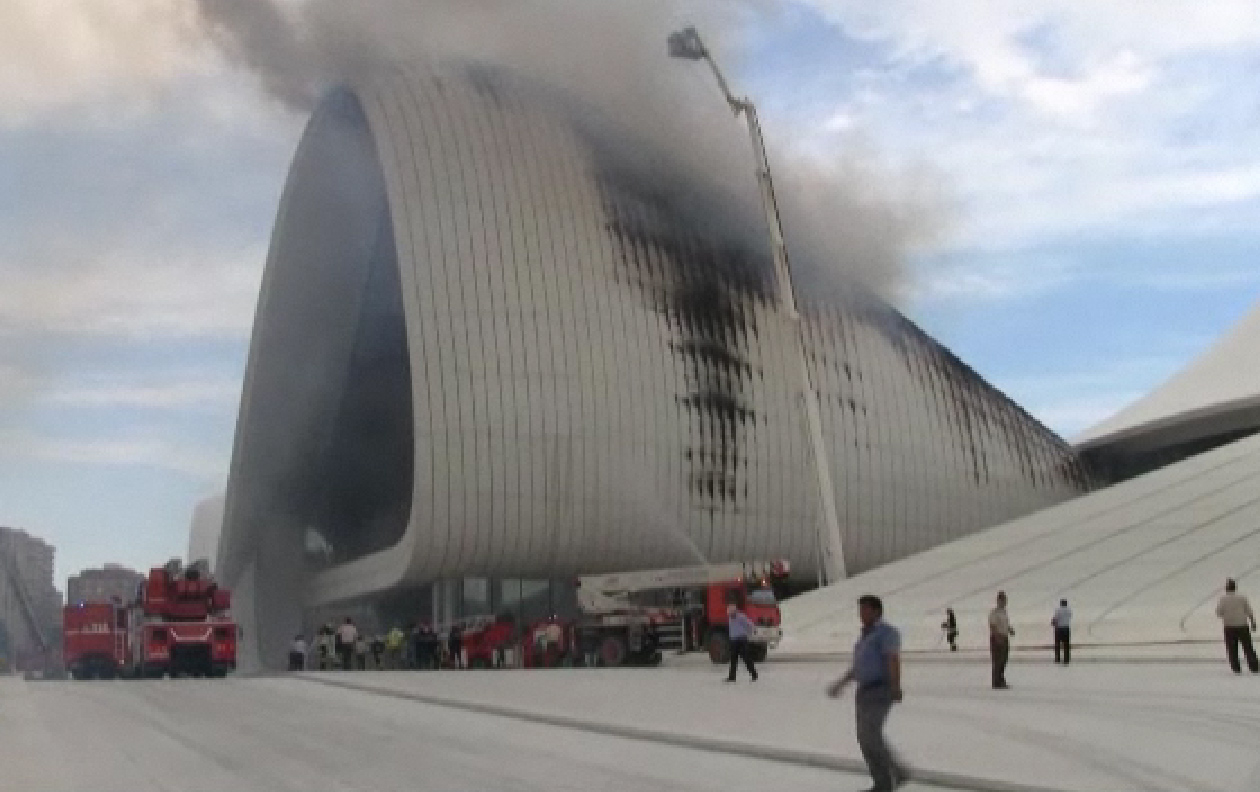 Fire damages Zaha's Baku cultural centre