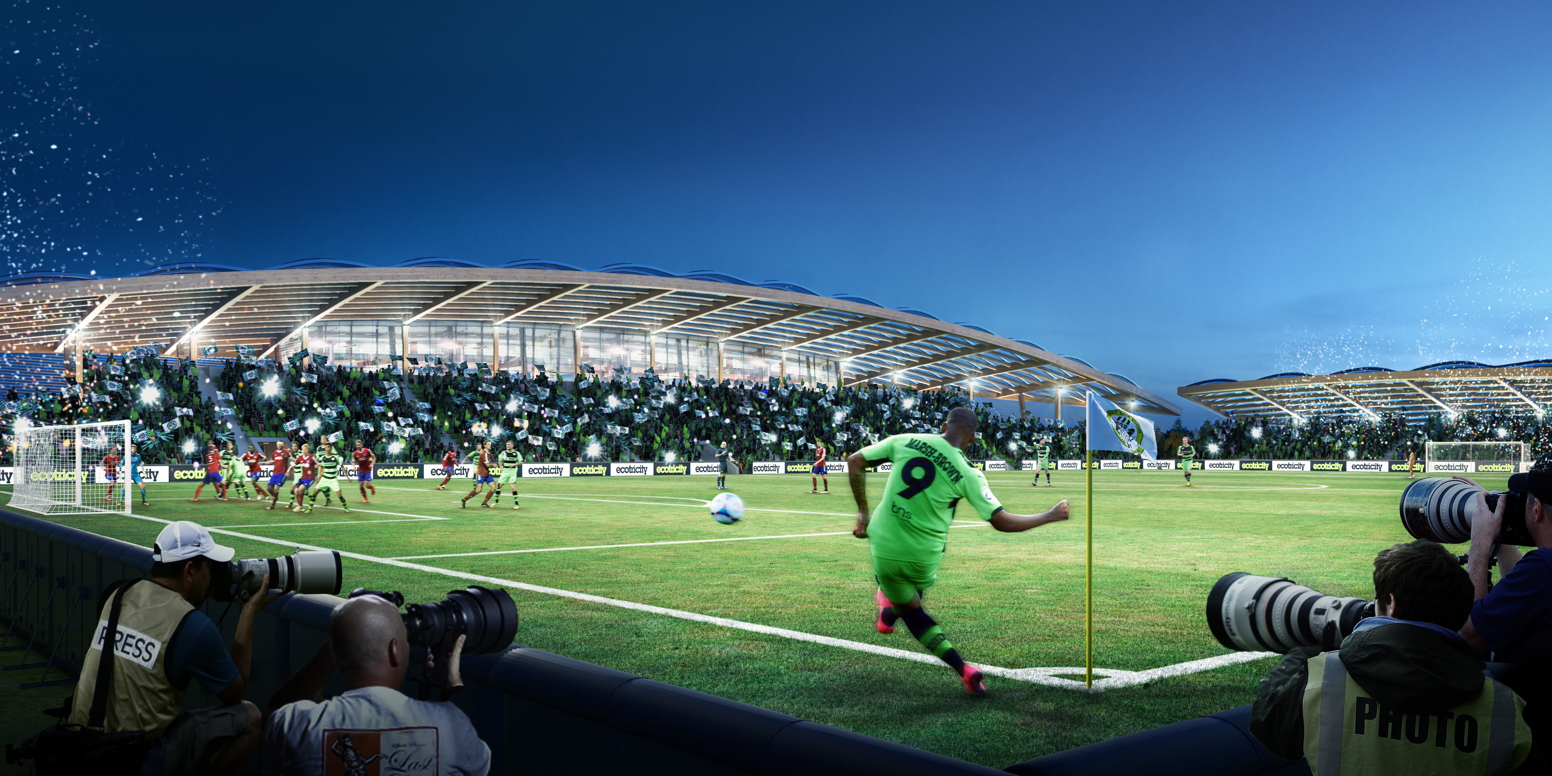 Zaha Hadid Architects wins Forest Green contest with allwood stadium