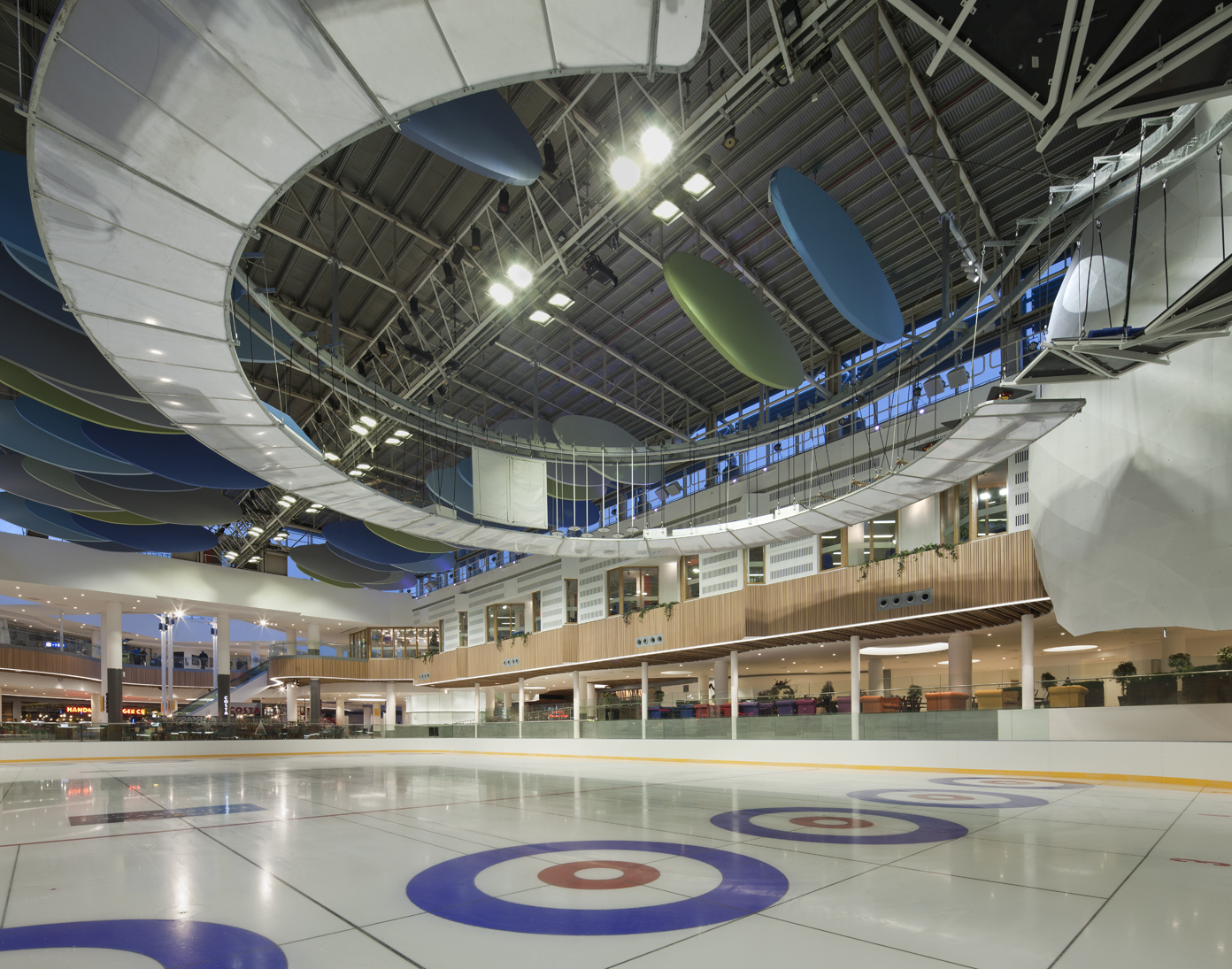 Aerial adventures TAP’s circular assault course hovers over ice rink