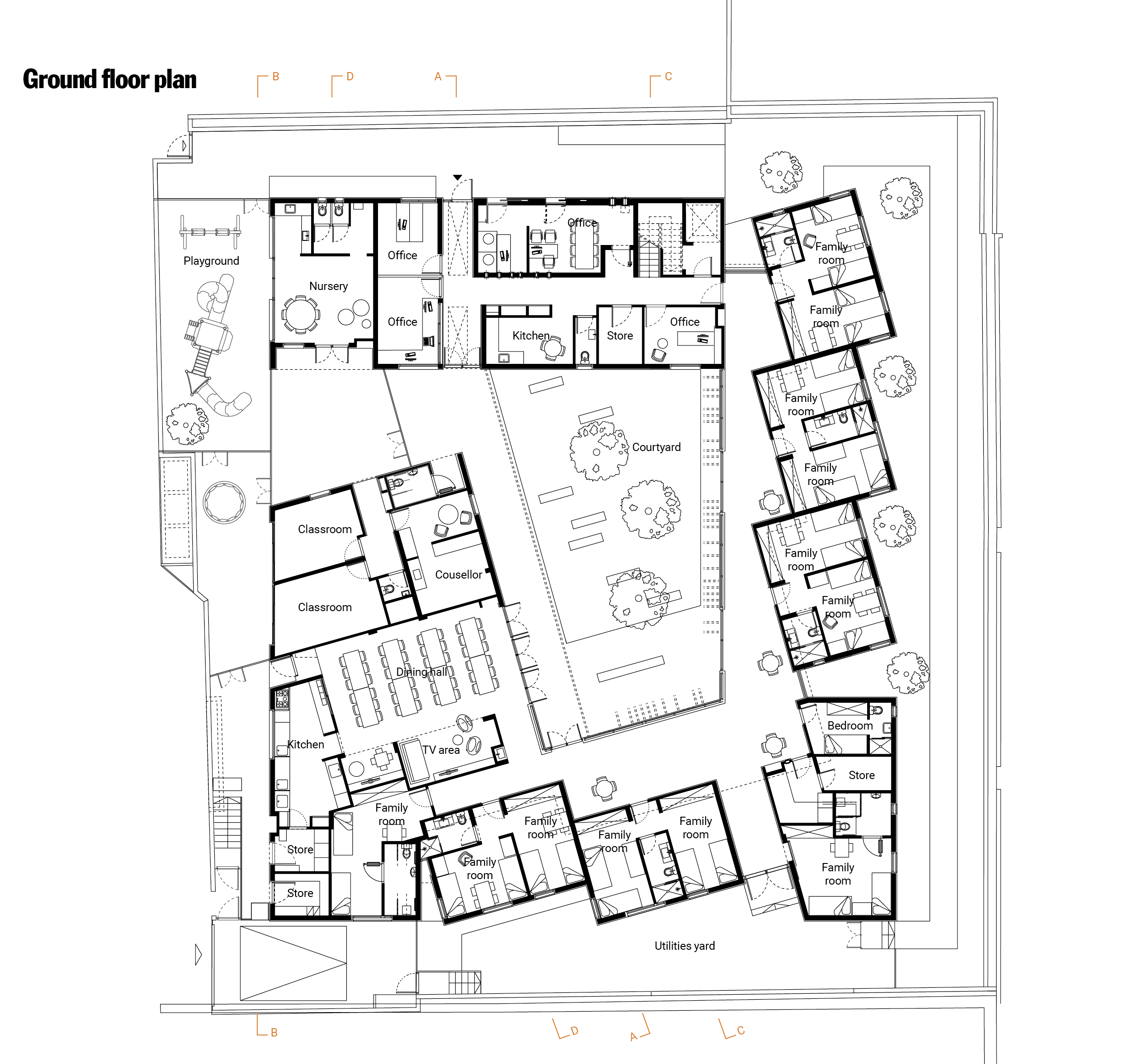 Building study Domestic violence refuge, Tel Aviv, by Amos Goldreich