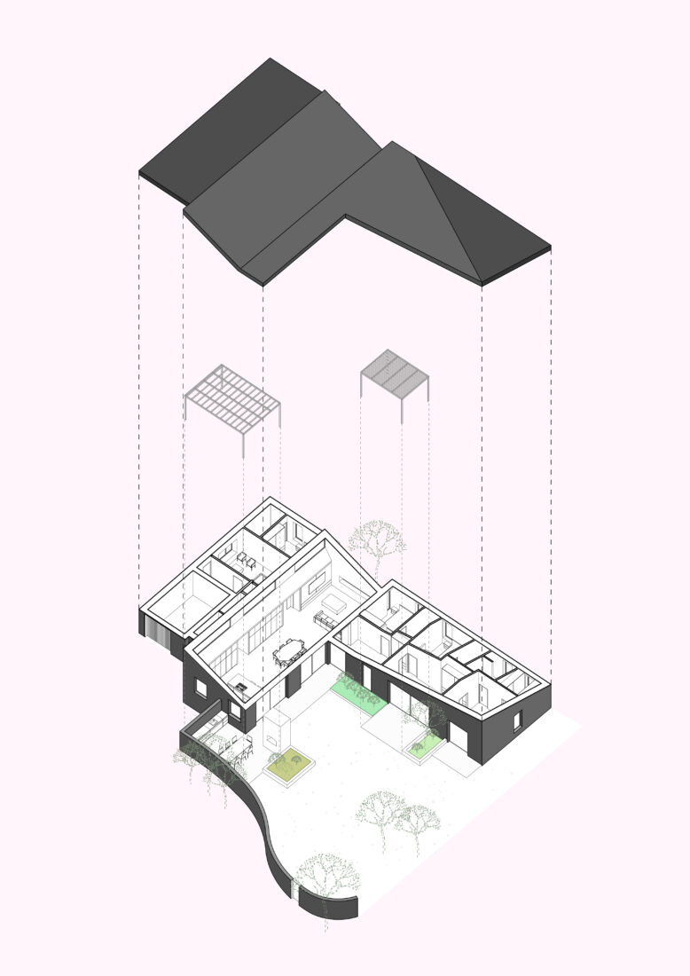 Fletcher Crane submits plans for black cement bungalow in Surbiton