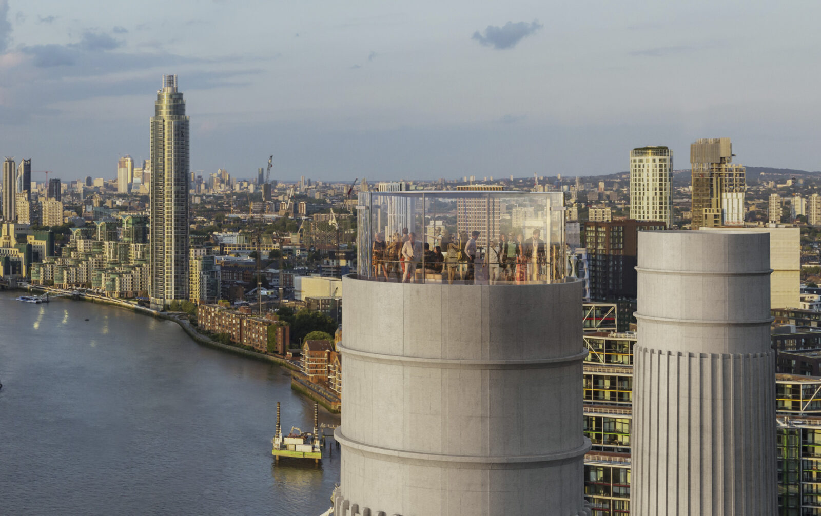 WilkinsonEyre’s Battersea Power Station chimney ‘great glass elevator