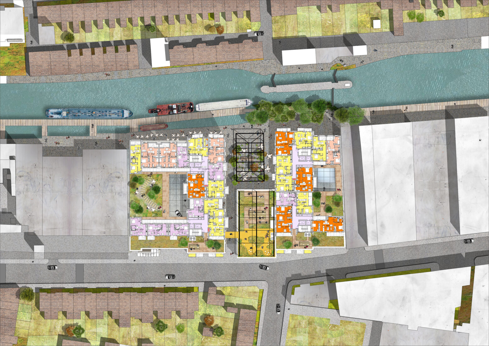 Studio Egret West unveils canalside mixeduse scheme for Hackney