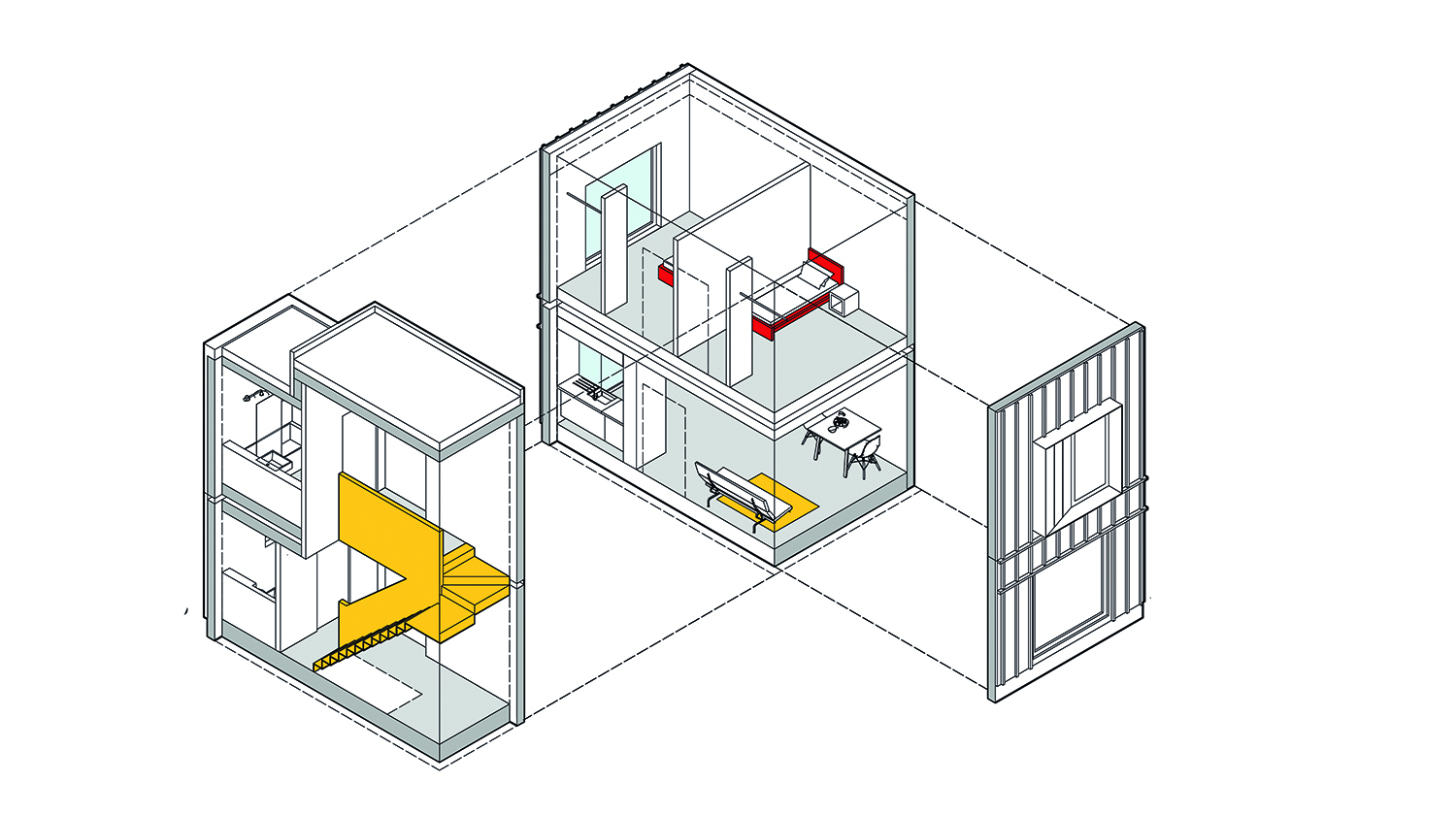 2b3p b house exploded facade sheet title