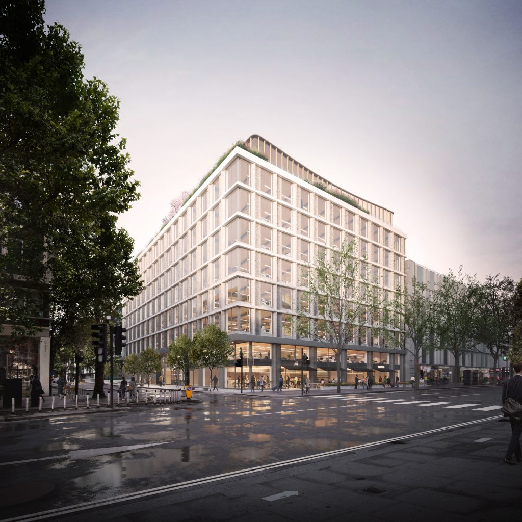 Piercy & Company's Network Building di persimpangan Tottenham Court Road dan Howland Street disetujui Juli 2021