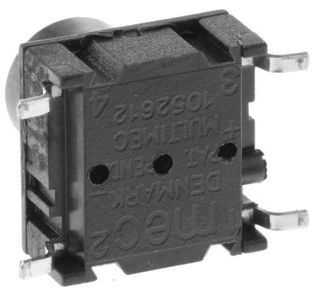 Single Pole Single Throw 50 mA @ 24 V dc 5.3mm Black Button Tactile Switch SPST