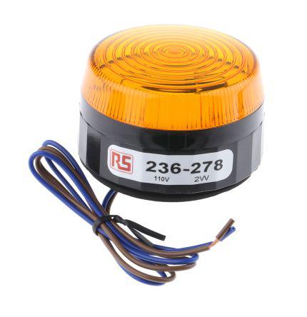 RS Pro 236234 Xenon Beacon Amber Flashing Surface Mount 110 Vac