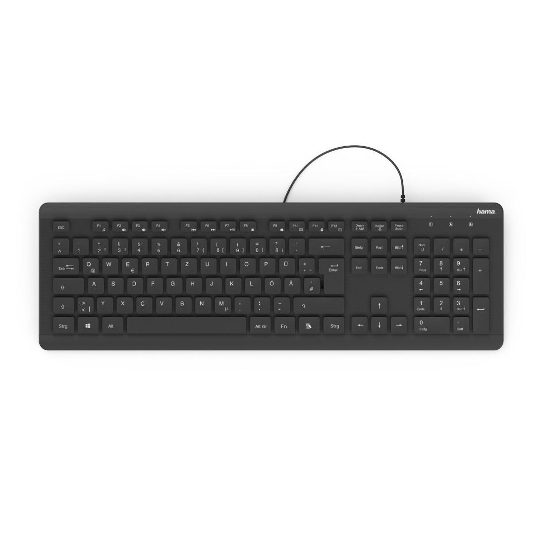 Hama Wired USB Keyboard, QWERTZ (German) 182682 ET23136157