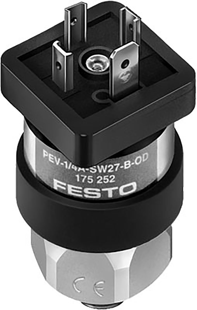 Festo Pressure Switch, G 1/4 1bar To 10 Bar PEV1/4ASW27BOD