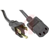 Outside 7 in.; 0.253 in. Volex Power Cords 17742 10 B1 Power Cord; 10 A; 386 A; SVT Beldfoil Shielded; 6 Ft