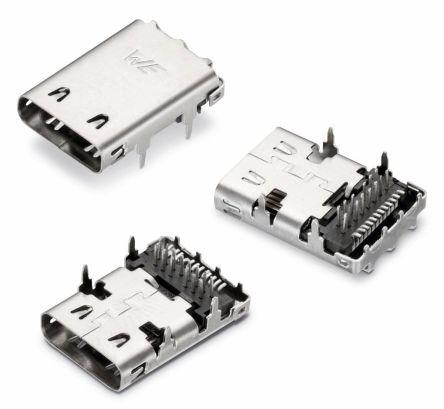 DX07S024JJ2R1300 Female USB C Connector Right Angle Surface Mount