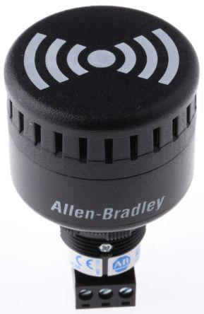 Black Panel Mount Buzzer 95dB at 1 Metre 43 mm diameter 12 V dc
